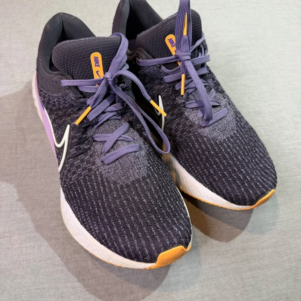 Nike React Infinity Run Flyknit 3 Women 11 Purple Good DD3024-502‎ Running Shoes